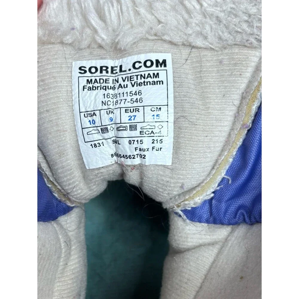 Sorel Kids Purple Blue Winter Snow Boots outdoor size 10